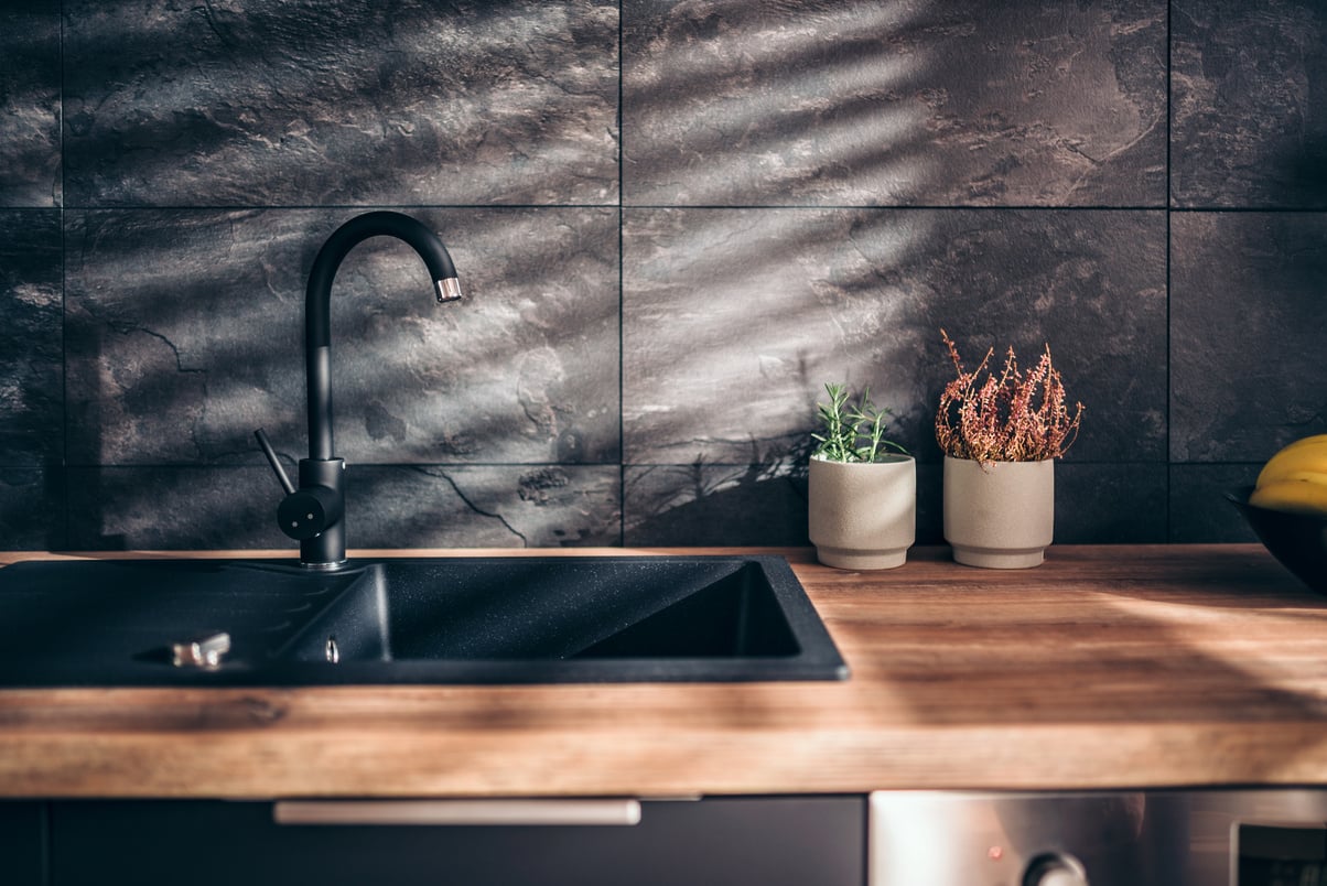 Modern black kitchen